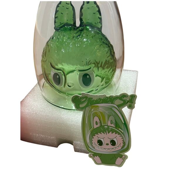 NIB Pop Mart The Monsters Cheers Labubu Green “Relax” Double Walled Glass Cup - Picture 2 of 16
